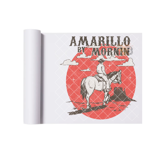 Amarillo By Morning Red Western DTF Transfer