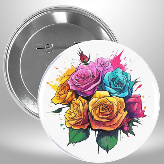 Splash Of Flowers Pinback Button