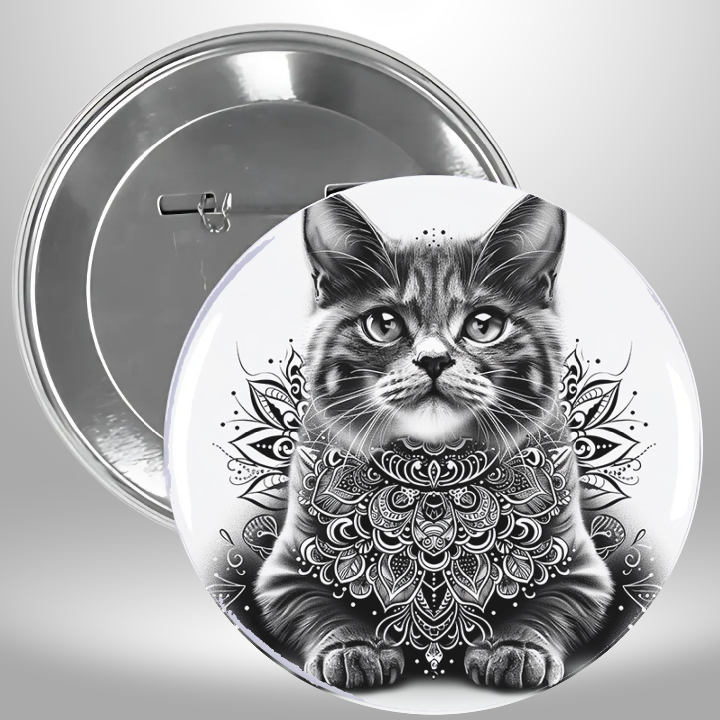 Bw Cat Pinback Button
