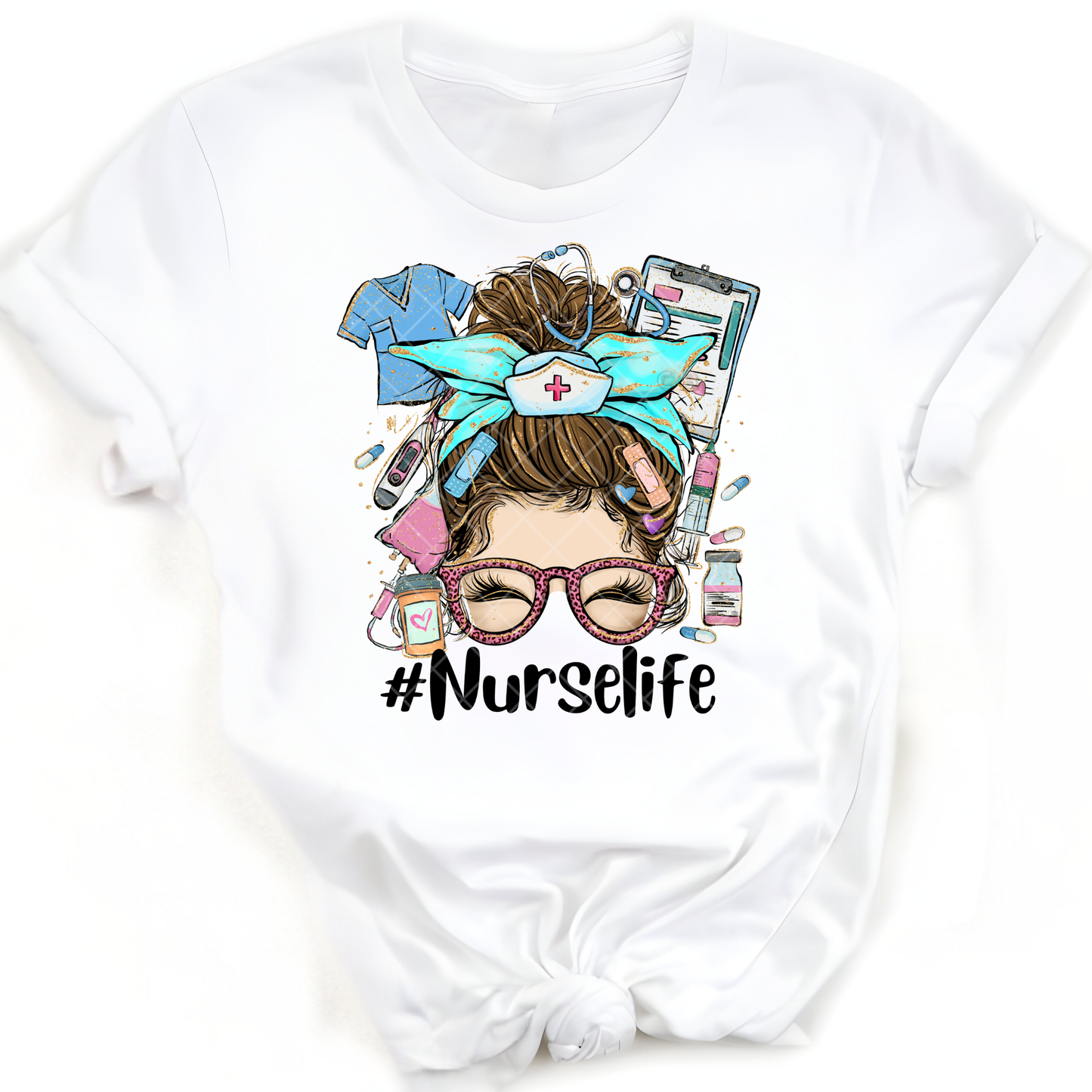 Messy Bun Nurse Life - Premium Graphic T-Shirt for Casual Wear