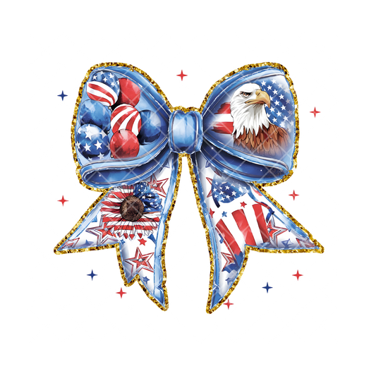 American Flag Eagle Bow PNG