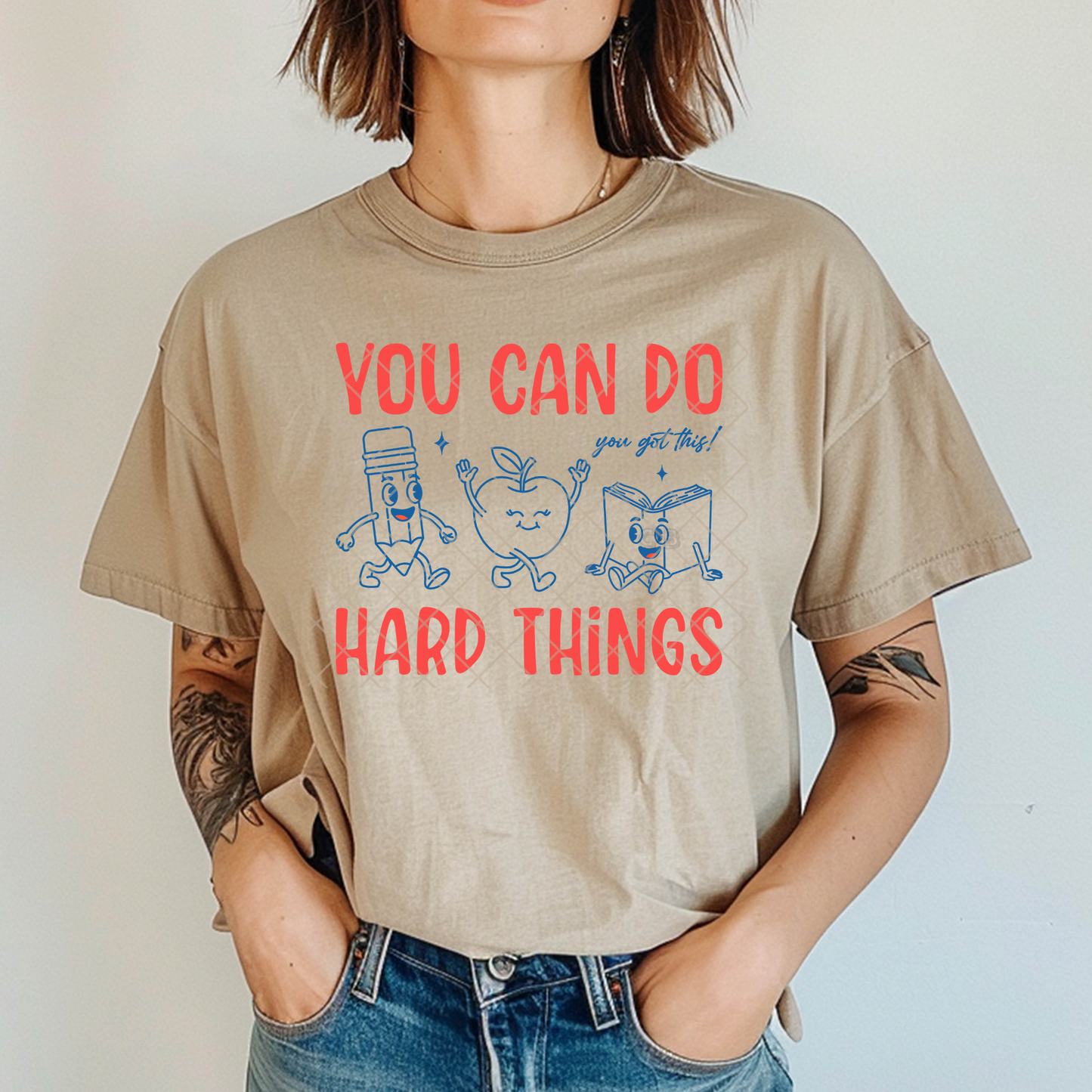 You Can Do Hard Things Outline - Premium Graphic T-Shirt for Casual Wear