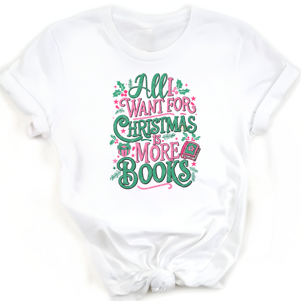More Books Christmas - Premium Graphic T-Shirt for Casual Wear