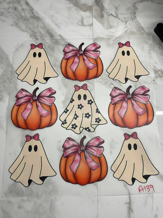 Pumpkins and ghosts #A139 Discount Print