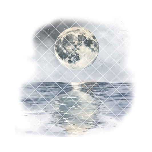Moon off the ocean PNG