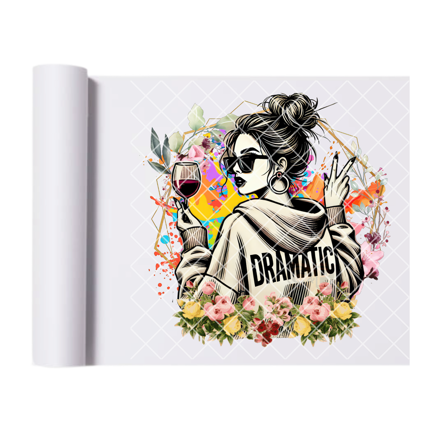 Dramatic fem artwork DTF film t shirt transfer