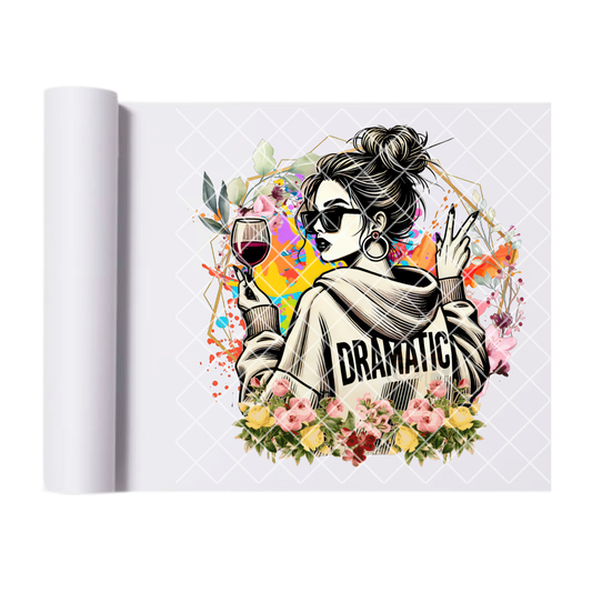 Dramatic fem artwork DTF film t shirt transfer