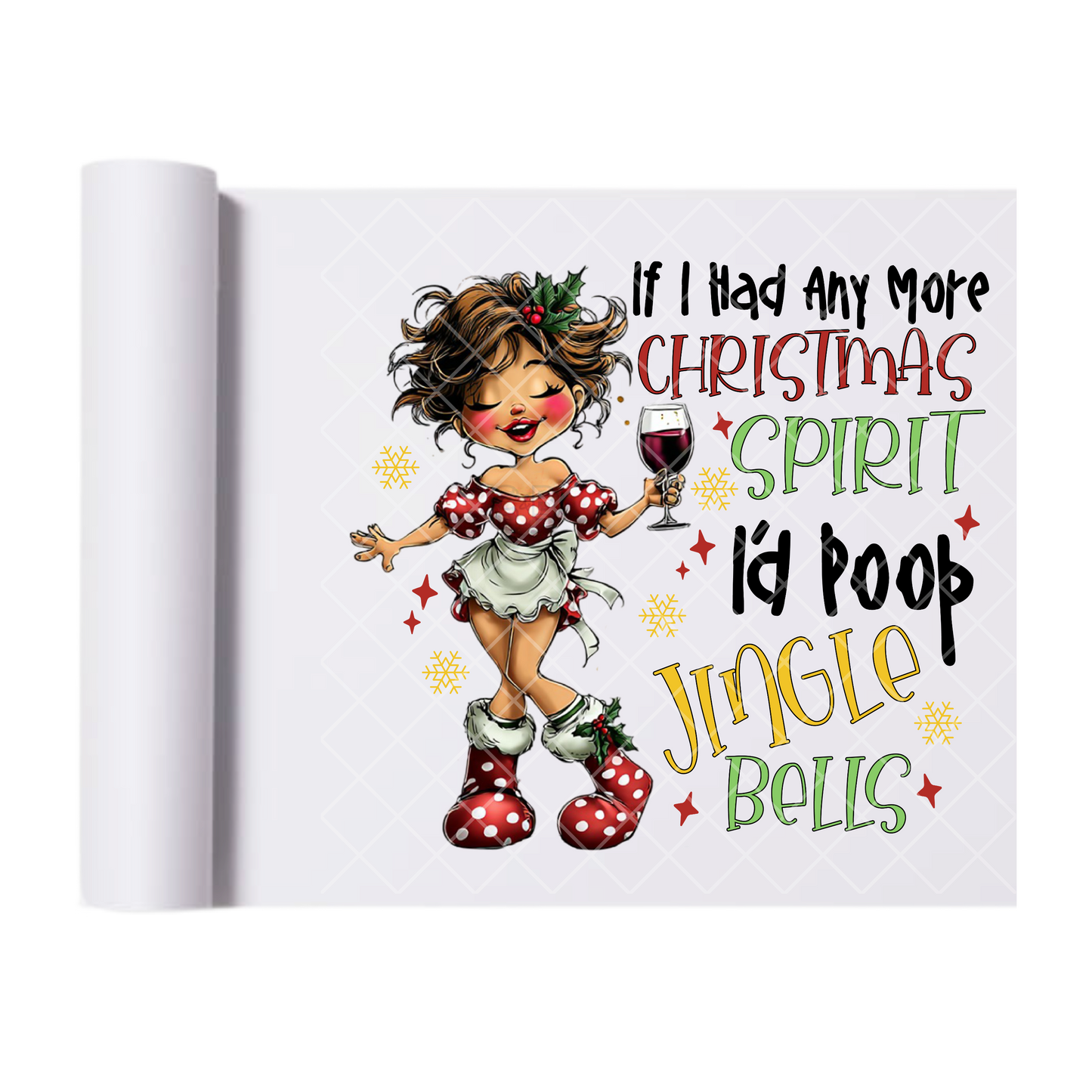 Jingle Bell Spirit - Direct-To-Film Heat Transfer for T-Shirts, Cotton, Polyester & Blends - High-Quality Print