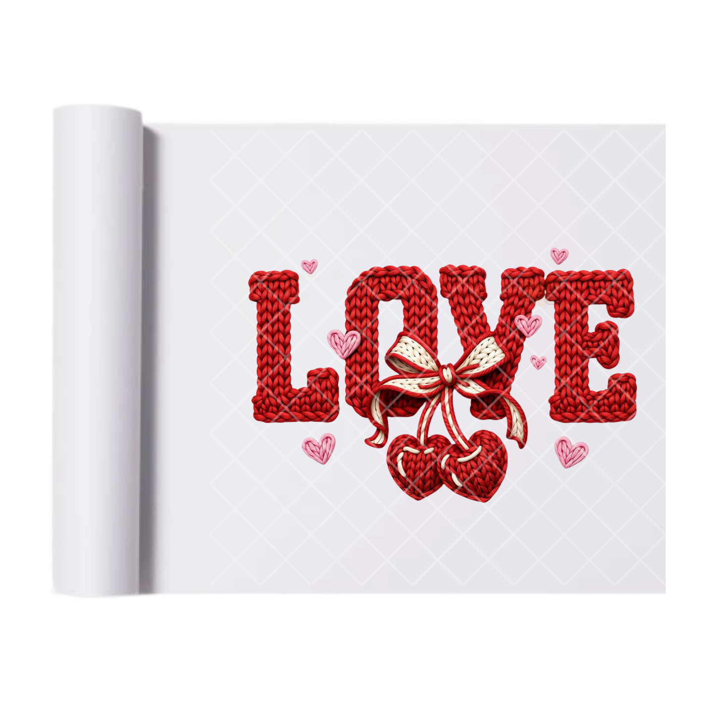 Love Cherry Hearts - Direct Transfer Print, Ready To Press For T-Shirts, Cotton, Polyester & Blends - Tshirt Business Quality