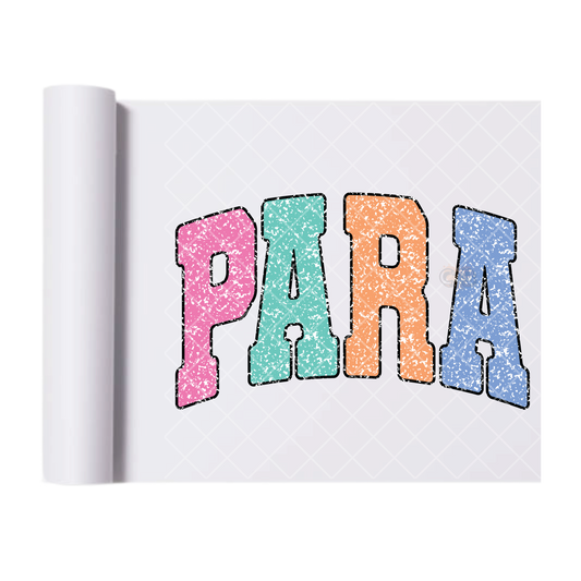 Para Teacher Distress - Direct Print Film Transfer for T-Shirts, Cotton, Polyester & Blends - High-Quality Print