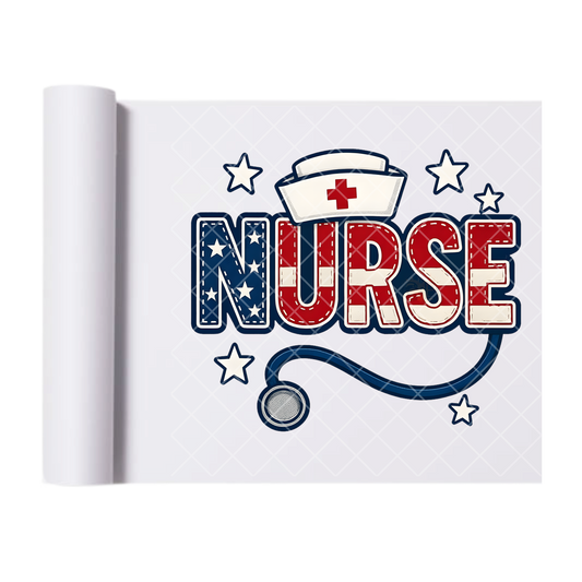 Nurse Patriot - Direct Print Film Transfer for Trendy T-Shirts, Cotton, Polyester & Blends - High-Quality Print