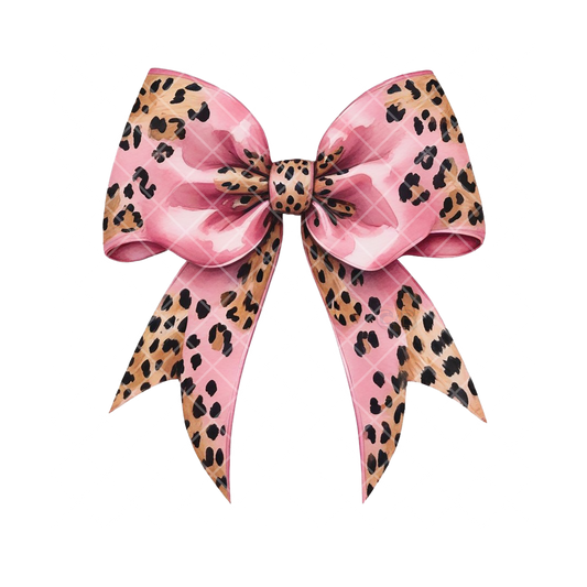 Cheetah Pink Bow PNG