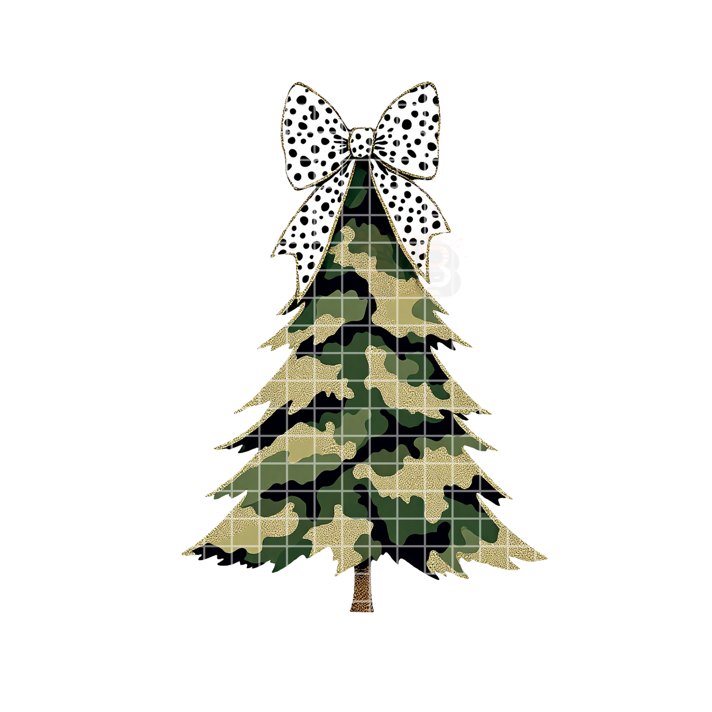 Camo Christmas Tree With Bow T-Shirt