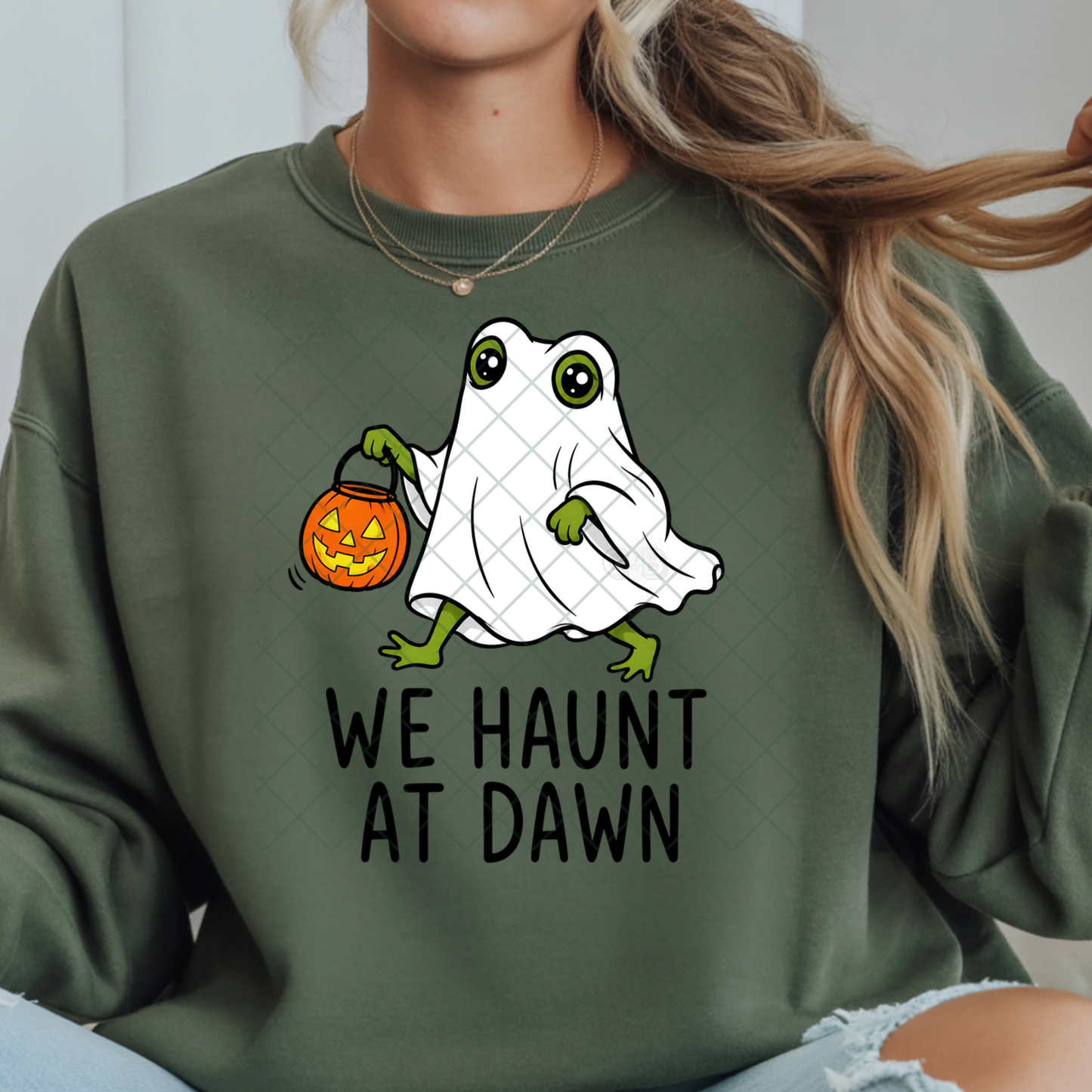 We Haunt At Dawn Ghost Frog - Premium Graphic T-Shirt for Casual Wear