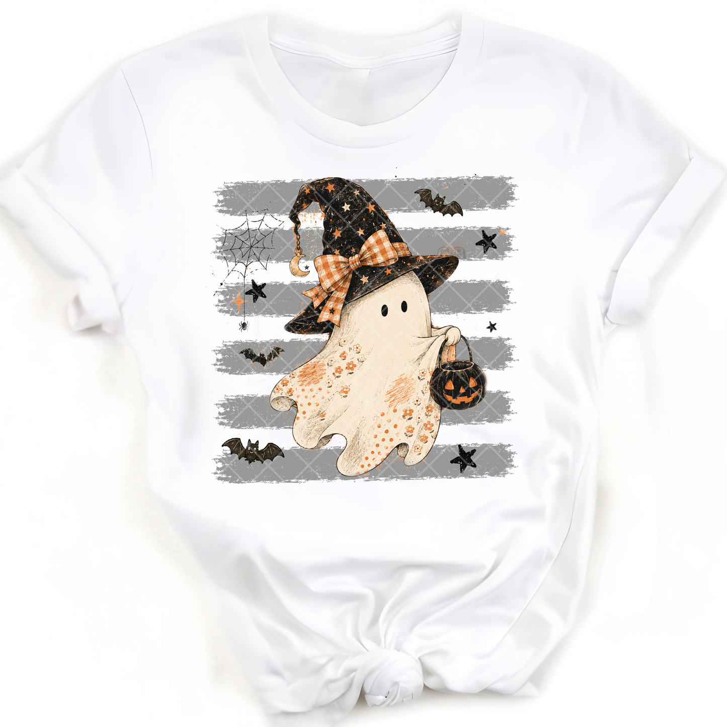 Halloween Witch Ghost Lines - Premium Graphic T-Shirt for Casual Wear