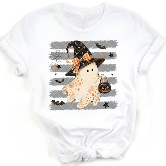 Halloween Witch Ghost Lines - Premium Graphic T-Shirt for Casual Wear