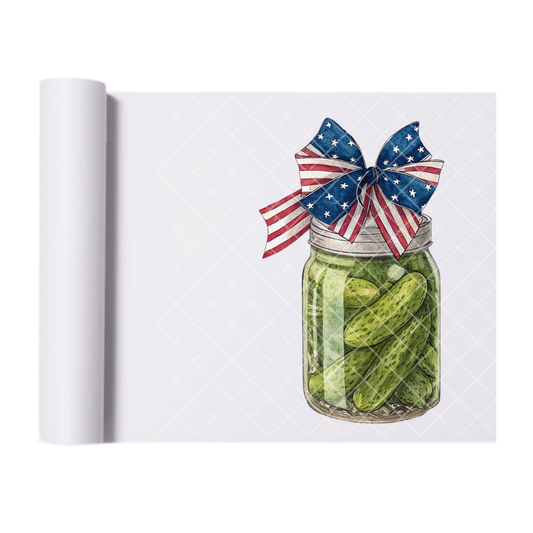 American Pickle Jar - Direct Print Film Transfer for Trendy T-Shirts, Cotton, Polyester & Blends - High-Quality Print