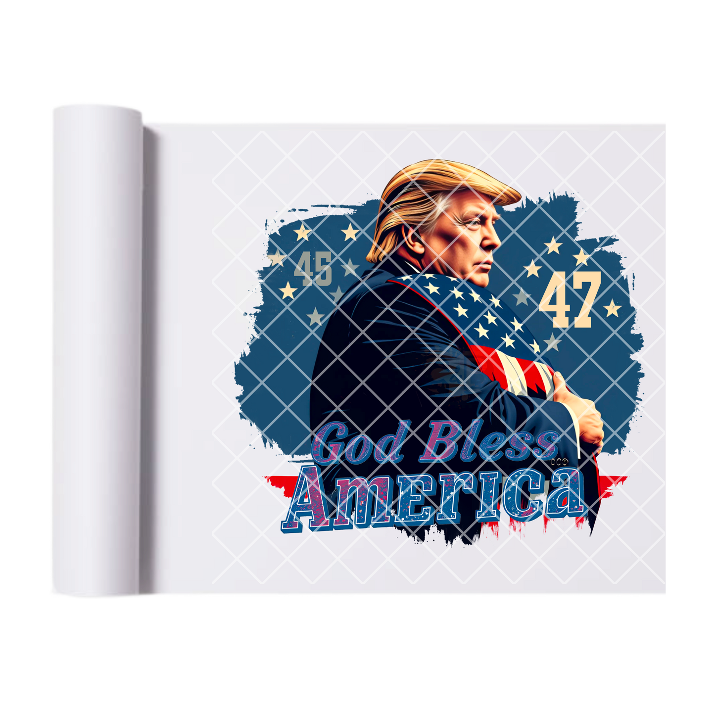 God Bless America Trump 47 DTF Transfer