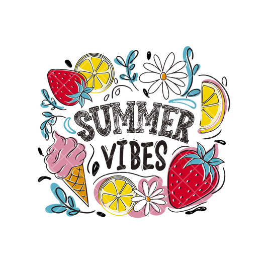 Strawberry Lemon Icecream Summer Vibes PNG