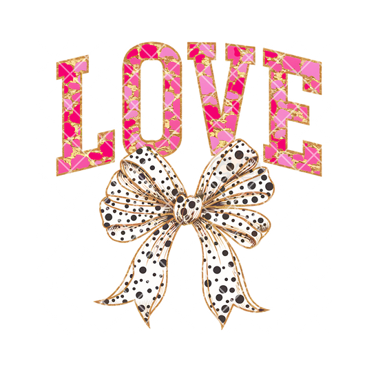 Love glam with dotted bow PNG