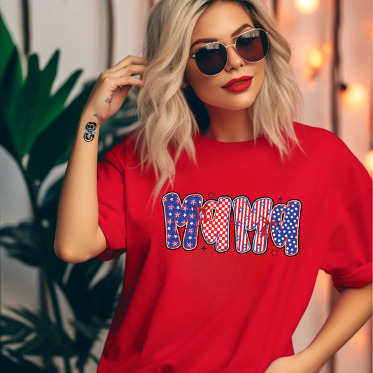 Patriotic Mama - T-Shirt, Premium Graphic, Trendy T-Shirt for Casual Wear