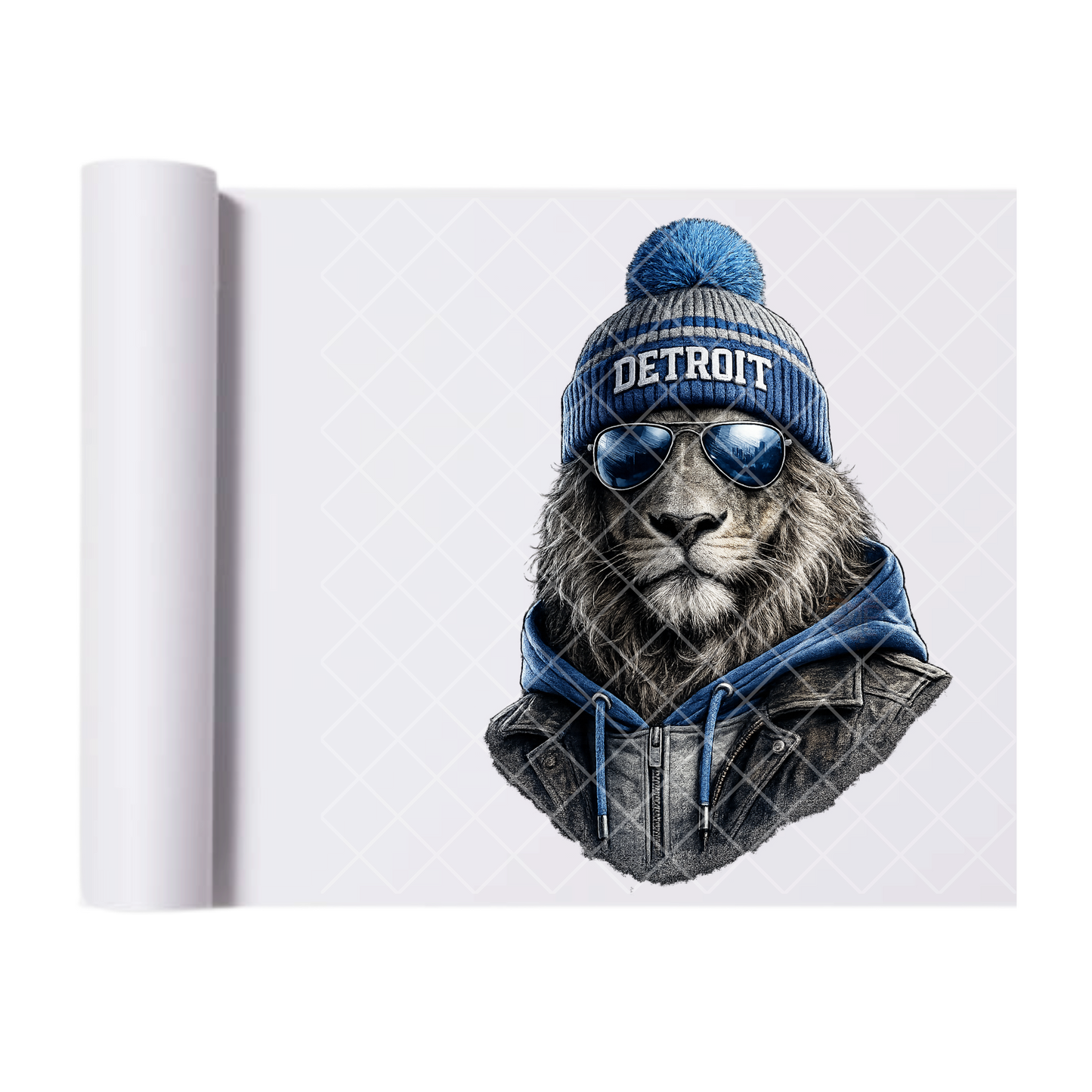 Detroit Football - Direct Print Film Transfer for T-Shirts, Cotton, Polyester & Blends - High-Quality Print