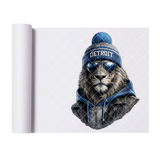 Detroit Football - Direct Print Film Transfer for T-Shirts, Cotton, Polyester & Blends - High-Quality Print