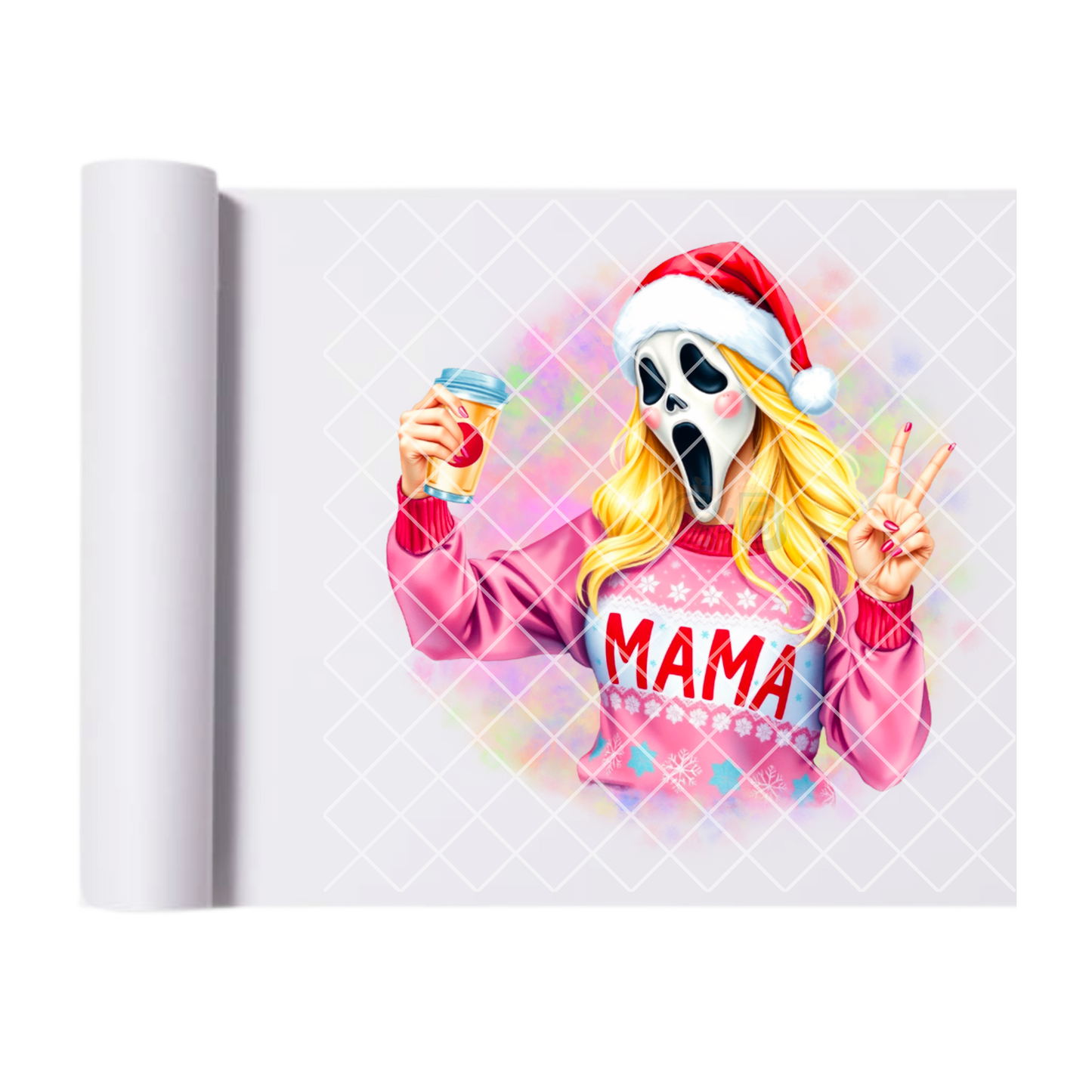 Ghostface Christmas mama pink film t shirt transfer