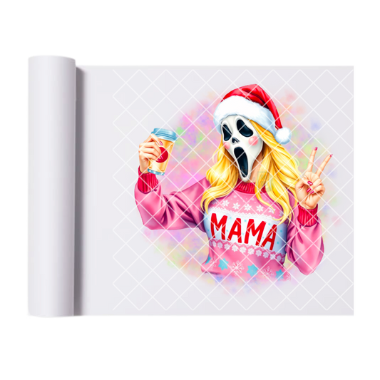 Ghostface Christmas mama pink film t shirt transfer