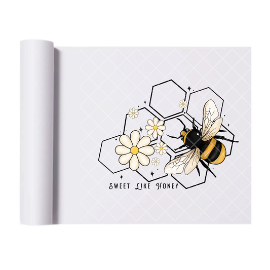 Sweet Like Honey Bee - Ready To Press Print Transfer for Apparel, Cotton, Polyester & Blends - High-Quality Print- Commercial Grade