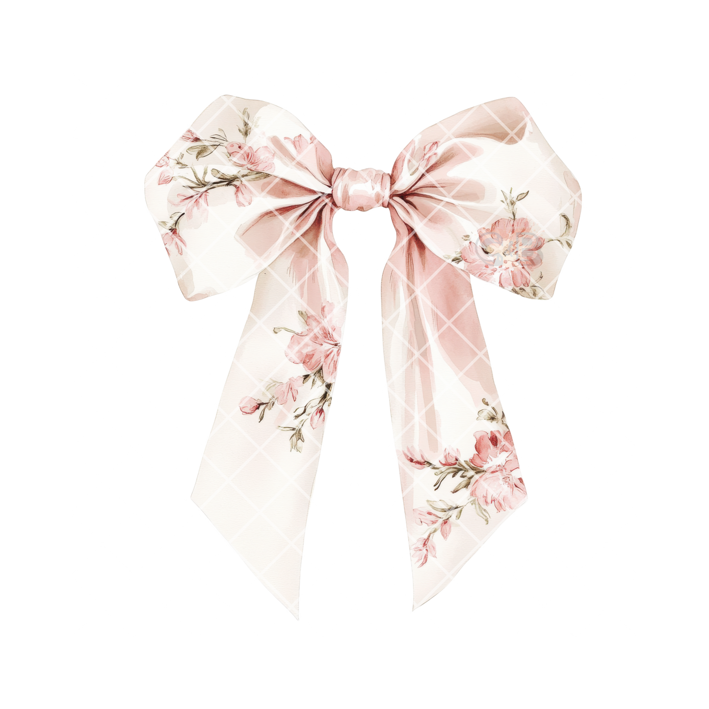 Elegant Floral Bow PNG