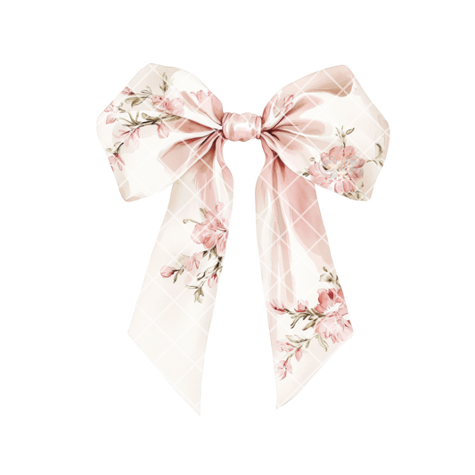 Elegant Floral Bow PNG