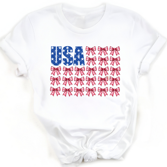 USA Ribbon Flag - Premium Graphic T-Shirt for Casual Wear