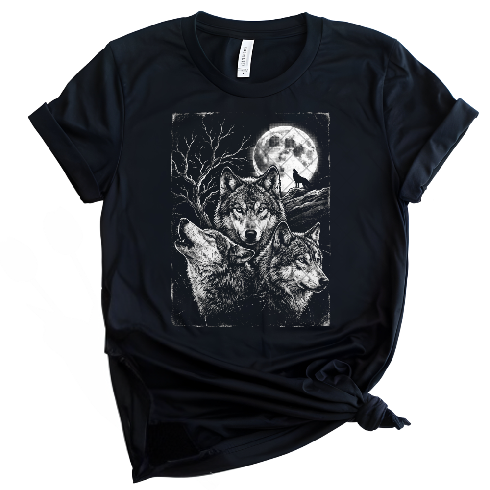 White Howling Wolves - Premium Graphic T-Shirt for Casual Wear