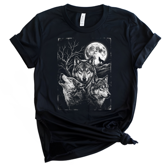 White Howling Wolves - Premium Graphic T-Shirt for Casual Wear