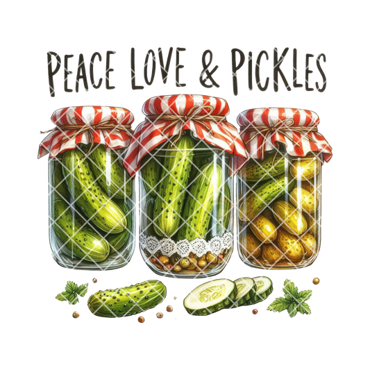 Peace love & pickles PNG