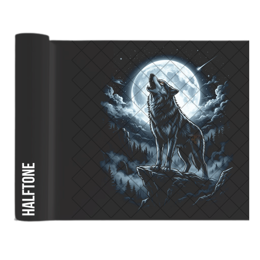 Wolf Howling At Moon - Direct Transfer Print, Ready To Press For T-Shirts, Cotton, Polyester & Blends - Tshirt Business Quality