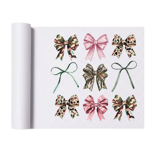 Bow Assortment  - Direct Print Film Transfer for Trendy T-Shirts, Cotton, Polyester & Blends - High-Quality Print