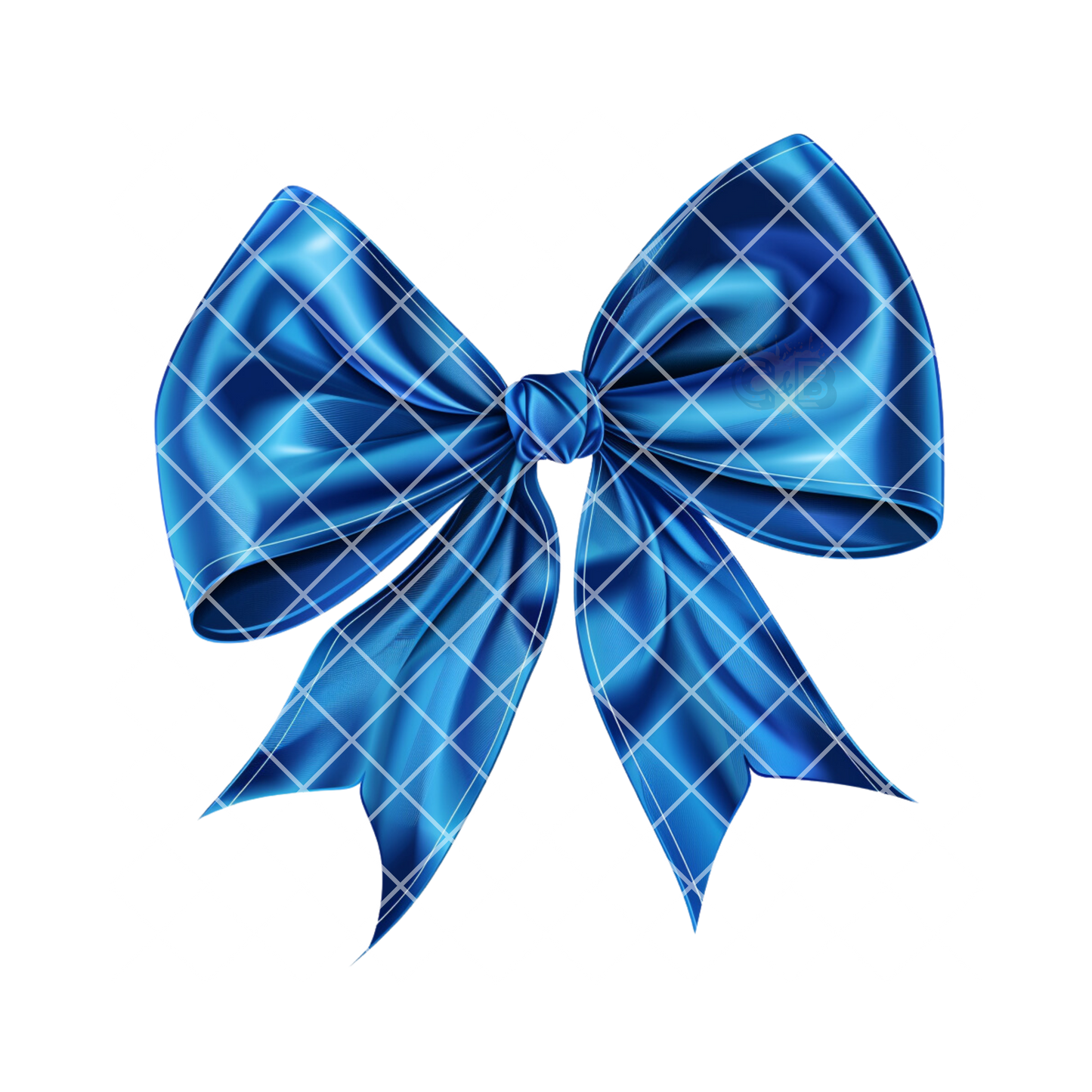Blue Chrome Bow PNG