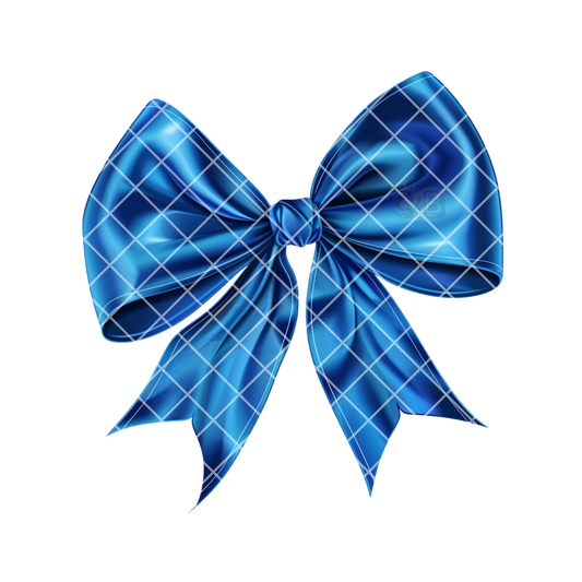Blue Chrome Bow PNG