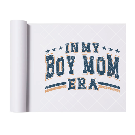 In My Boy Mom Era - Direct Print Film Transfer for T-Shirts, Cotton, Polyester & Blends - High-Quality Print