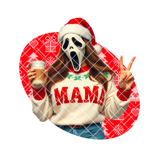 Ghostface christmas mama red PNG