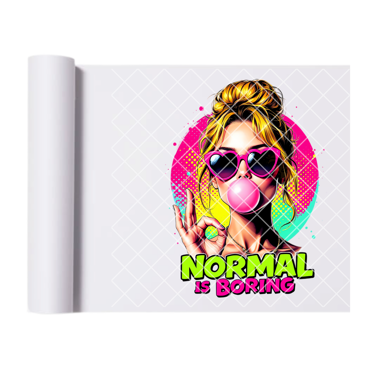 Normal is boring bubblegum DTF film t shirt transfer