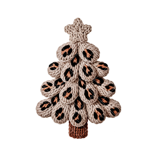 Leopard Tree Faux Crochet PNG File