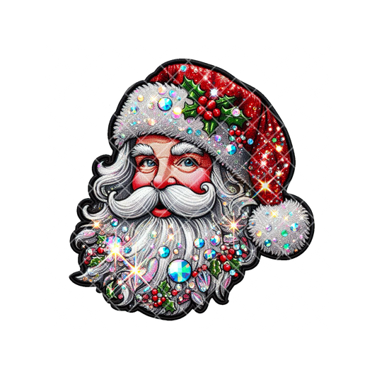 Bejeweled Santa Face PNG