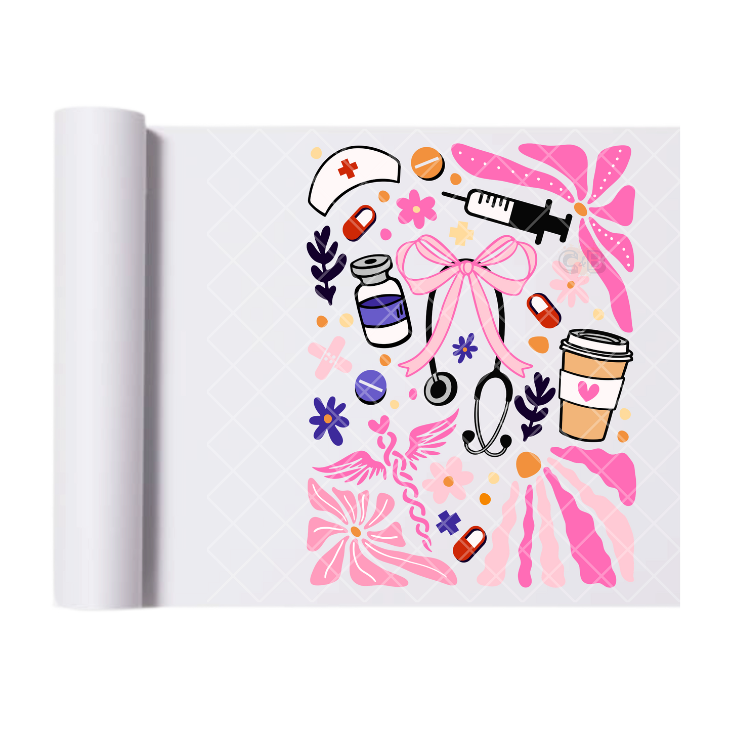 Bowtiful Nurse Life - Direct Print Film Transfer for T-Shirts, Cotton, Polyester & Blends - High-Quality Print