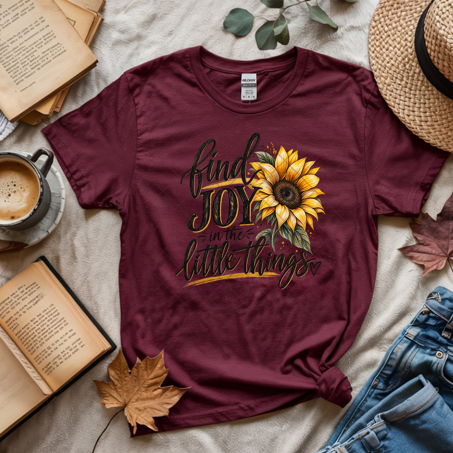 Find Joy Sunflower - Premium Graphic T-Shirt for Casual Wear