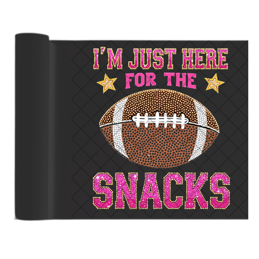 I’m Just Here For The Snacks - Direct Print Film Transfer for T-Shirts, Cotton, Polyester & Blends - High-Quality Print