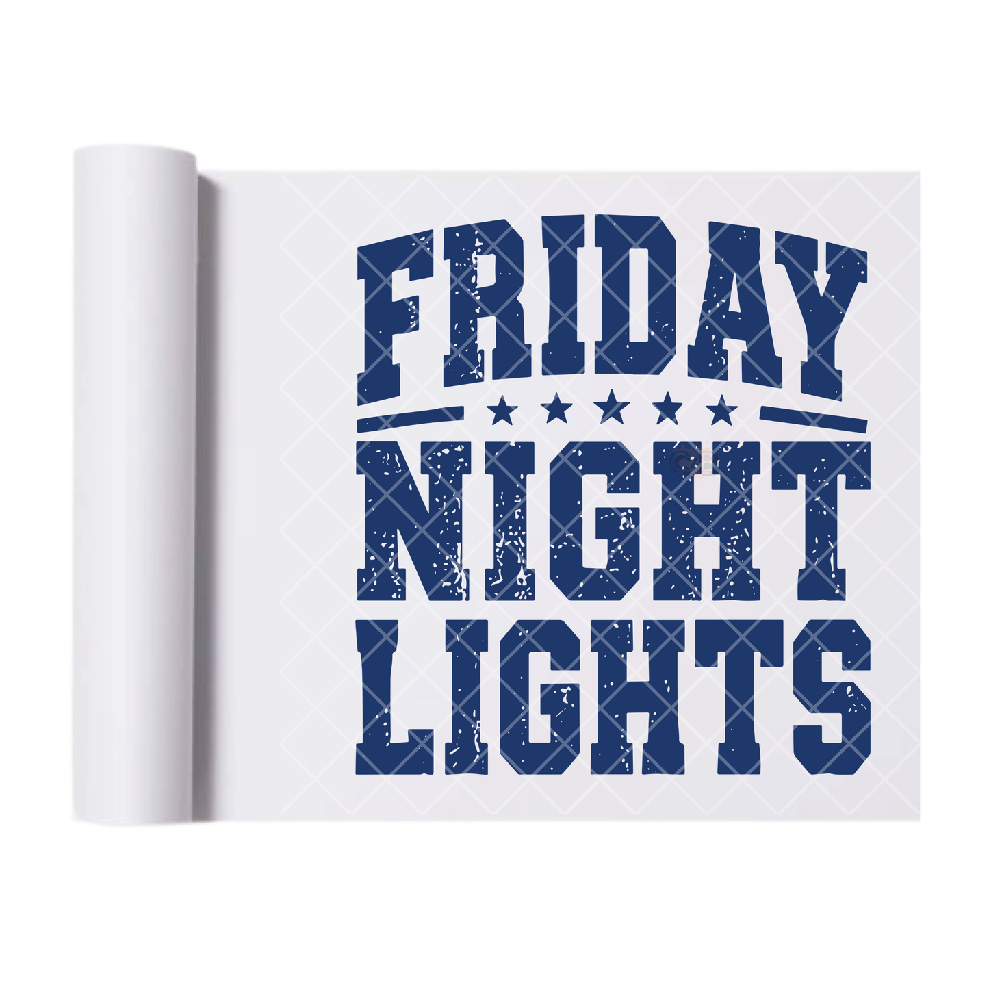 Friday Night Lights Blue Distressed - Direct Print Film Transfer for T-Shirts, Cotton, Polyester & Blends - High-Quality Print