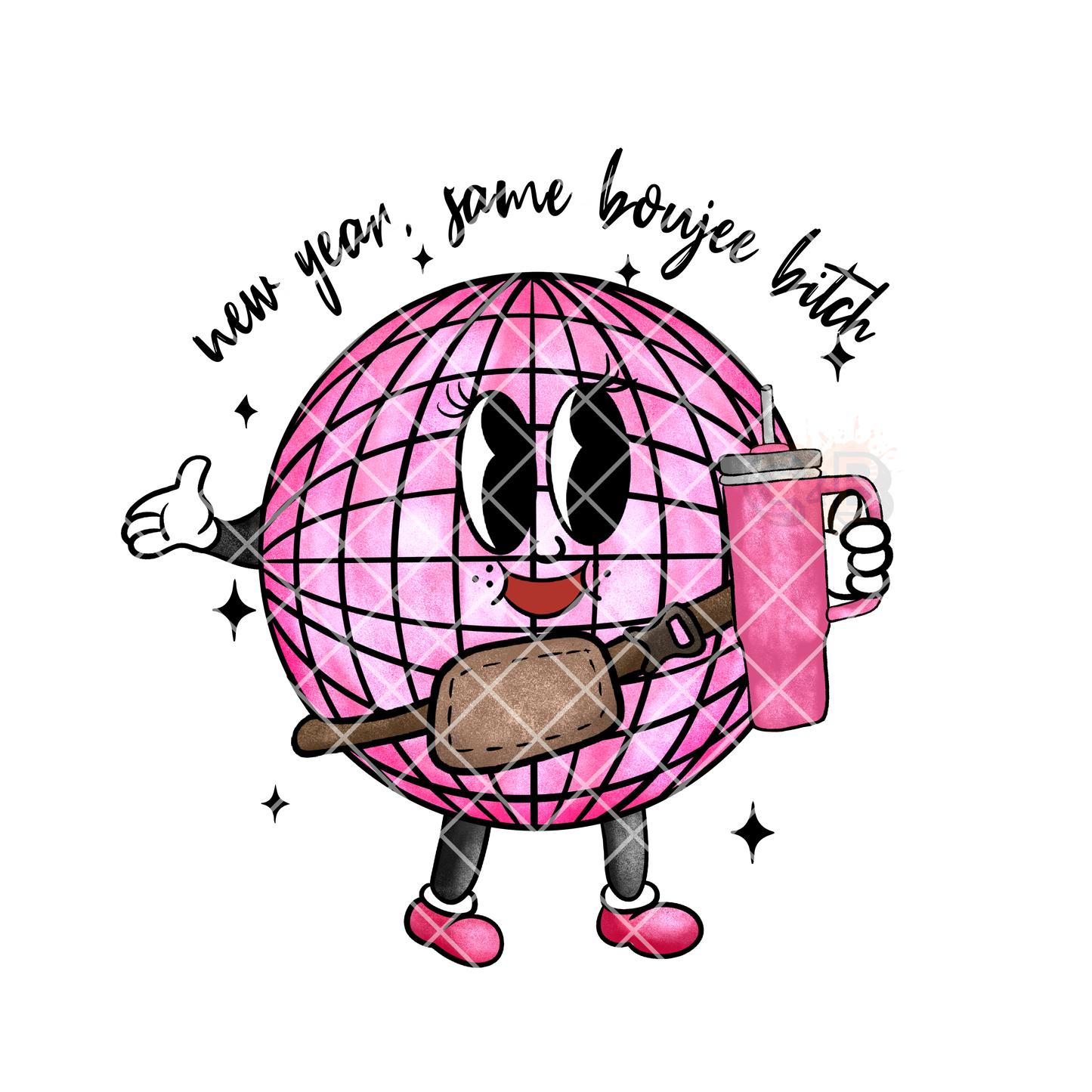 Same Boujie Pink Disco Ball PNG